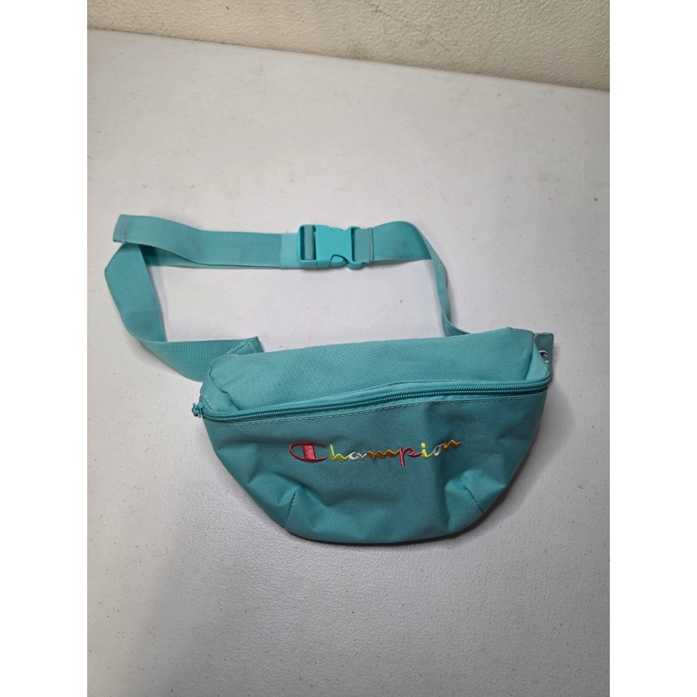 Champion Women Turquoise Blue Embroidered Logo Waist Bag Fanny Pack Adjustable